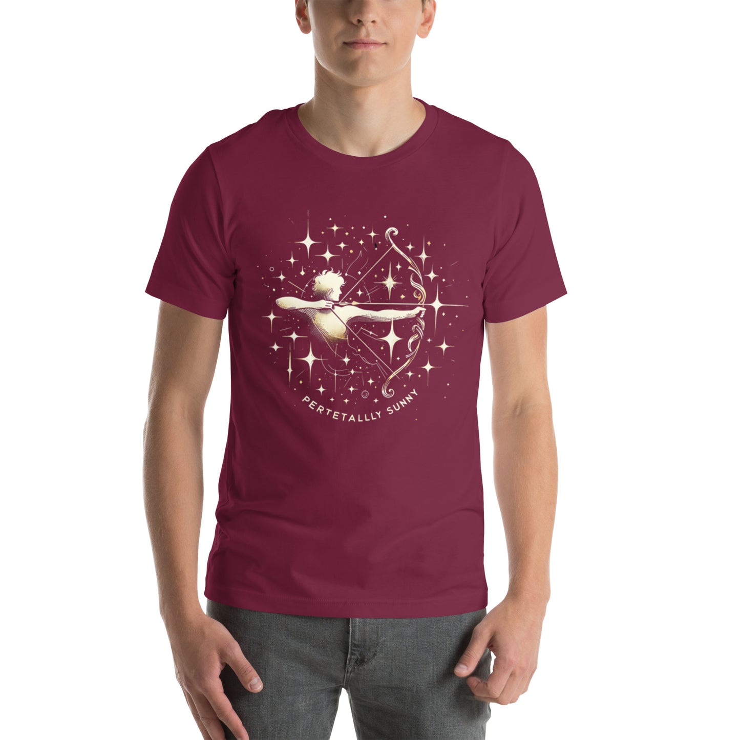 Unisex Perpetually Sunny Sagittarius T-Shirt – The Archer's Spark | Star Sign Series