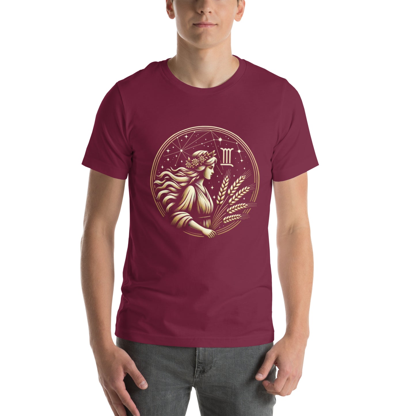 Unisex Virgo Harvest – Celestial Maiden's Embrace T-Shirt