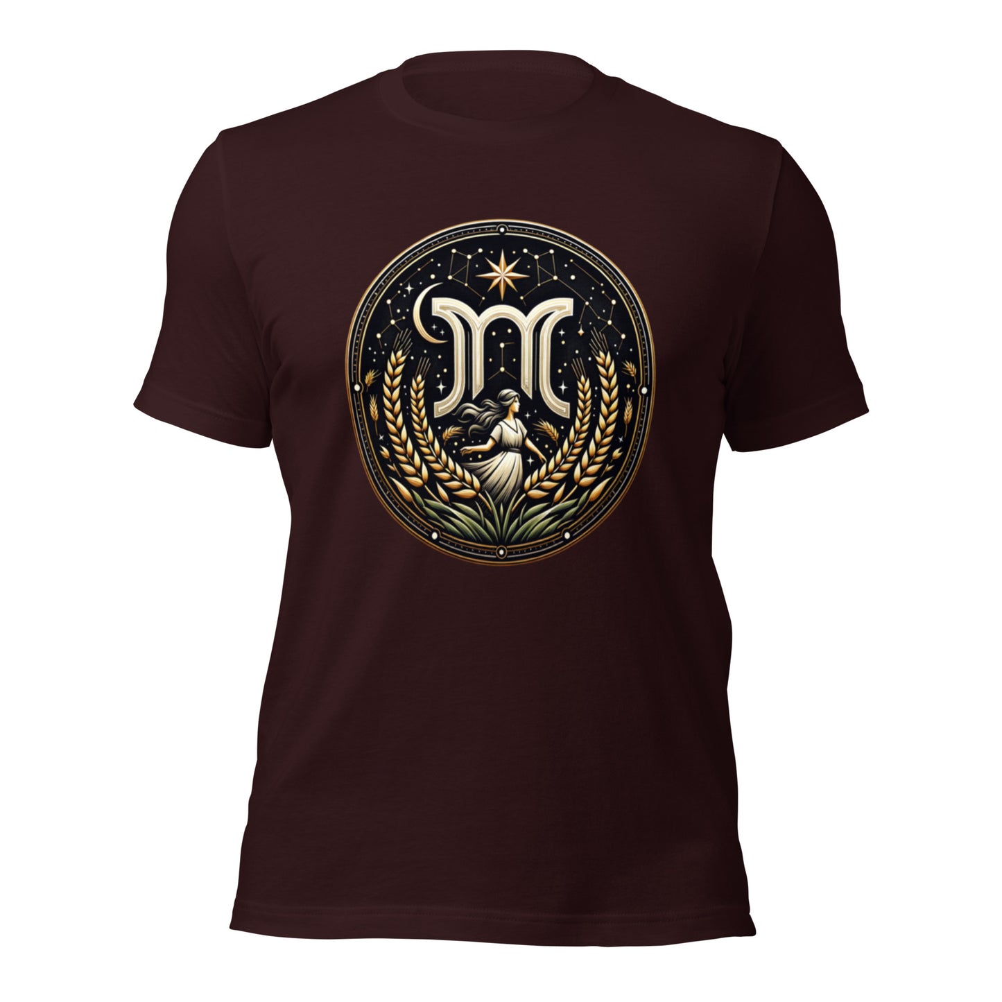 Unisex Virgo's Golden Wheat – Elegance & Wisdom Zodiac T-Shirt