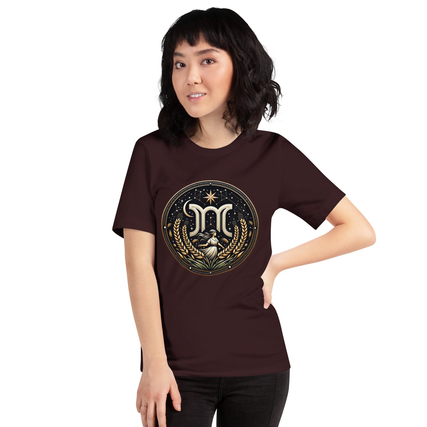 Unisex Virgo's Golden Wheat – Elegance & Wisdom Zodiac T-Shirt