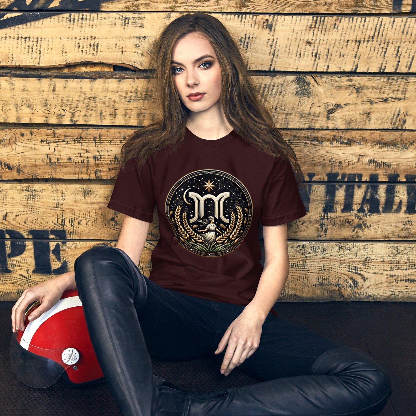 Unisex Virgo's Golden Wheat – Elegance & Wisdom Zodiac T-Shirt