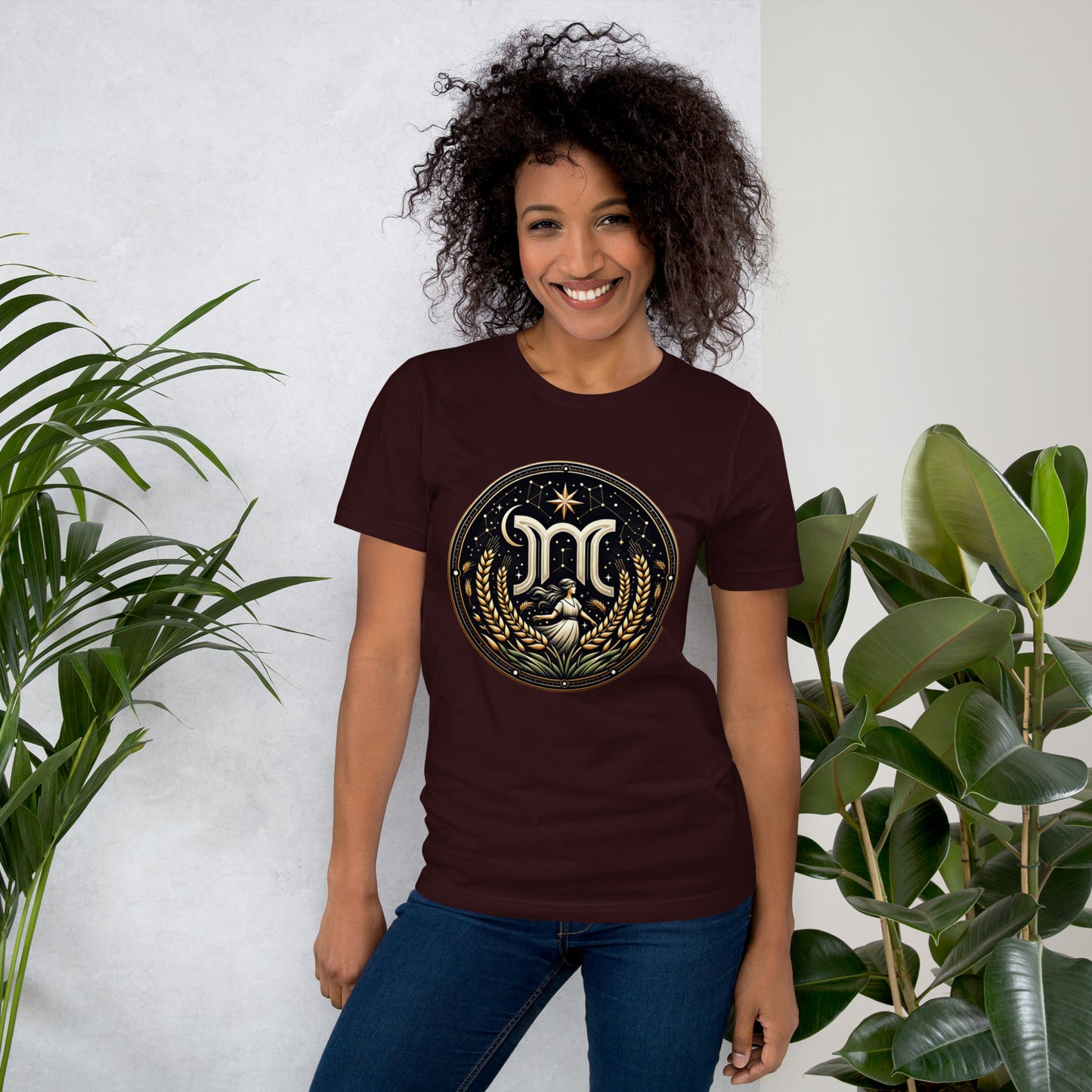 Unisex Virgo's Golden Wheat – Elegance & Wisdom Zodiac T-Shirt