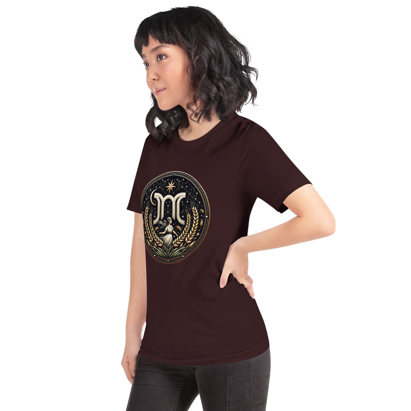 Unisex Virgo's Golden Wheat – Elegance & Wisdom Zodiac T-Shirt