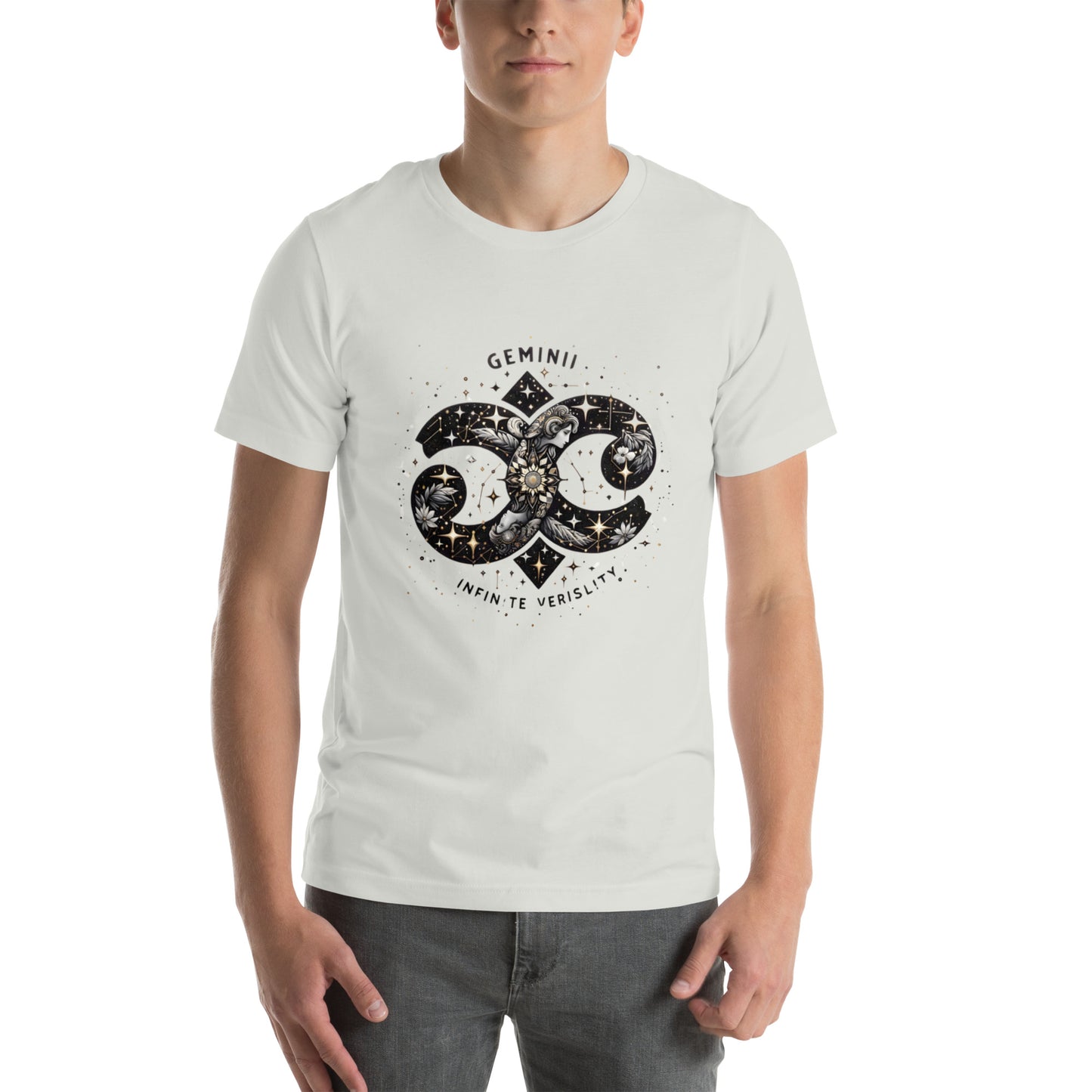 Unisex Galactic Charisma – Gemini Zodiac T-Shirt