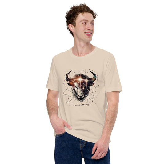 Celestial Bull Taurus Tee - Unwavering Spirit and Starry Sky Design