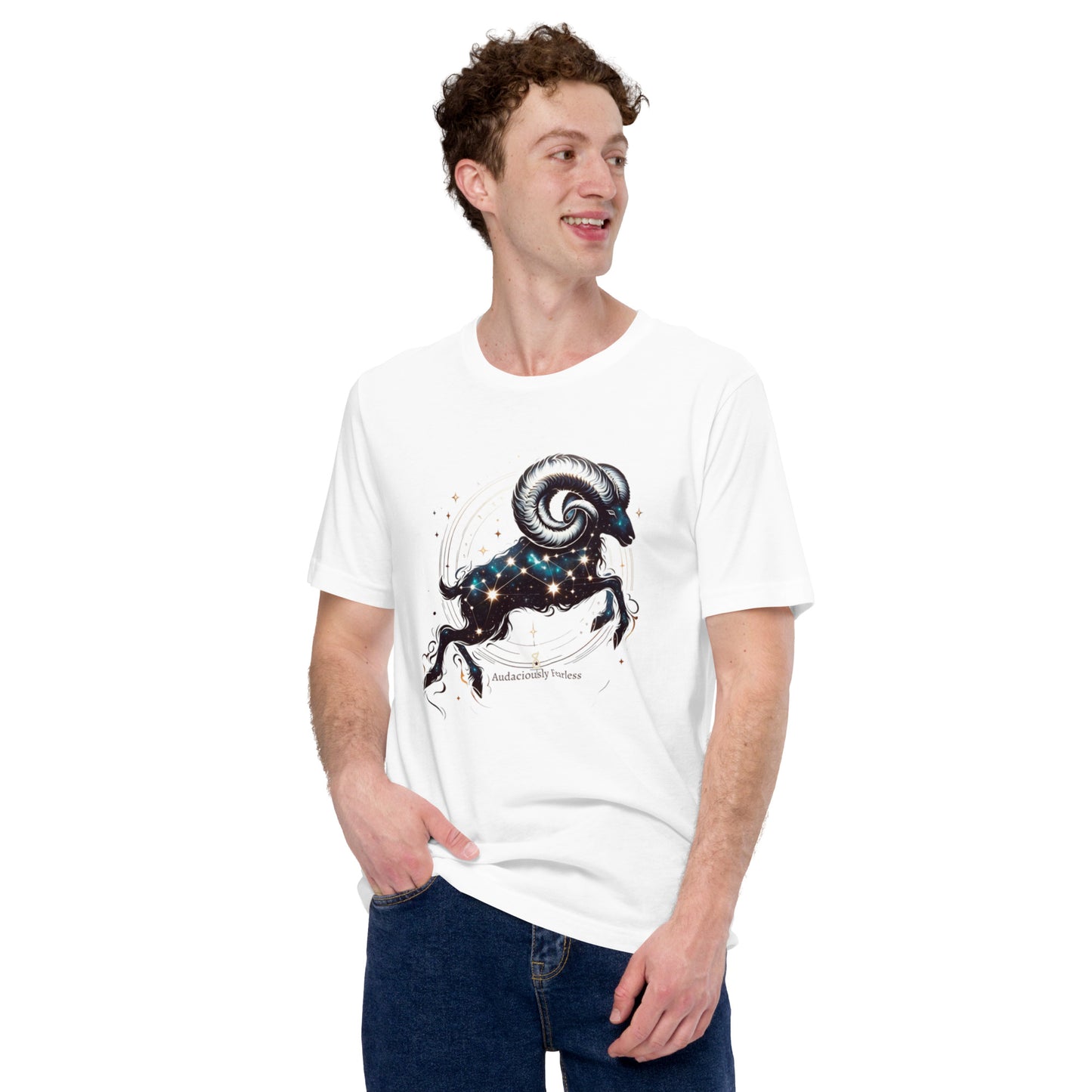 Aries Audacious Tee - Stellar Courage and Zodiac Charm