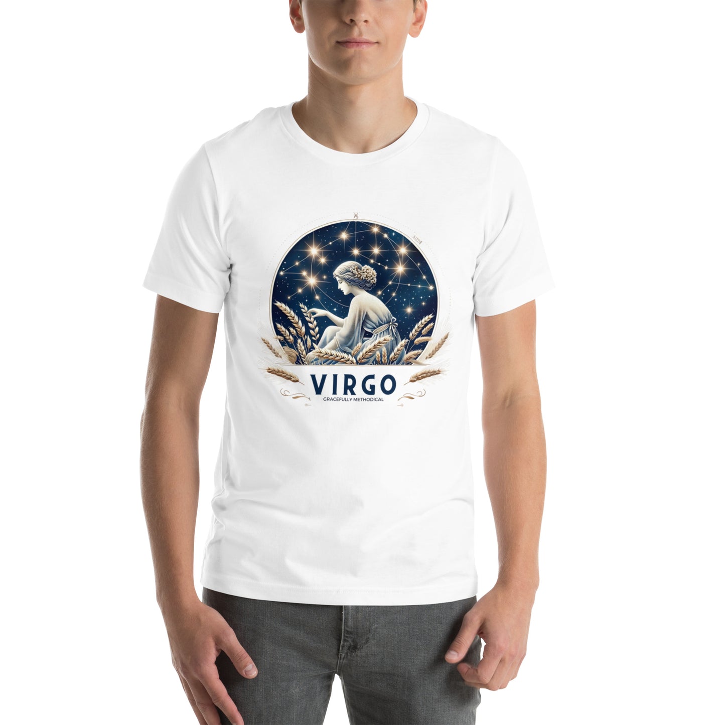 Unisex Virgo's Celestial Harvest - Starlit Methodical Zodiac T-Shirt