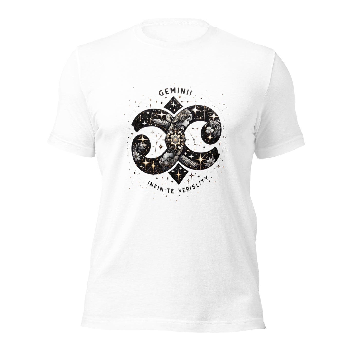 Unisex Galactic Charisma – Gemini Zodiac T-Shirt