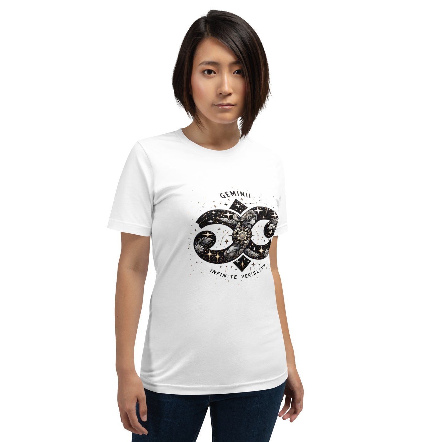 Unisex Galactic Charisma – Gemini Zodiac T-Shirt