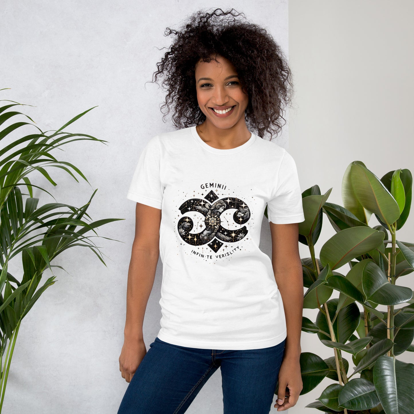 Unisex Galactic Charisma – Gemini Zodiac T-Shirt