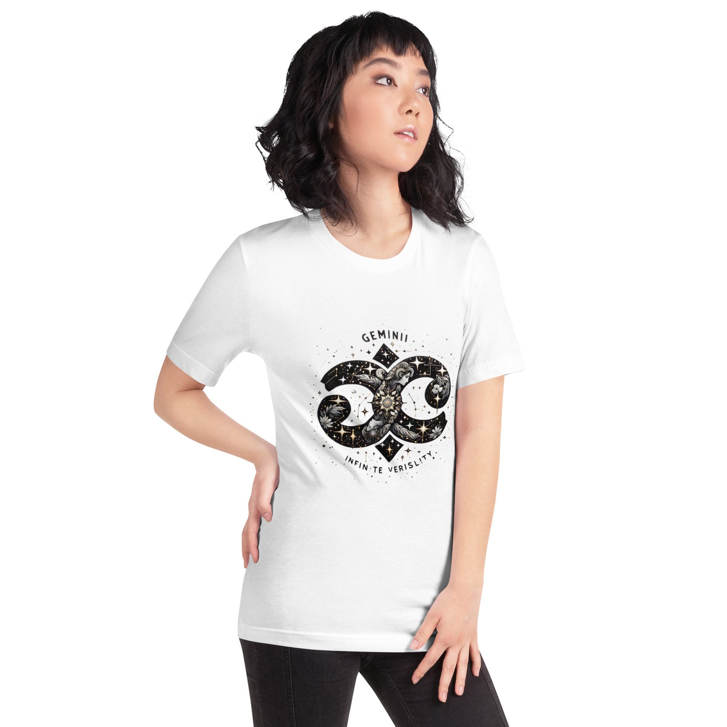 Unisex Galactic Charisma – Gemini Zodiac T-Shirt