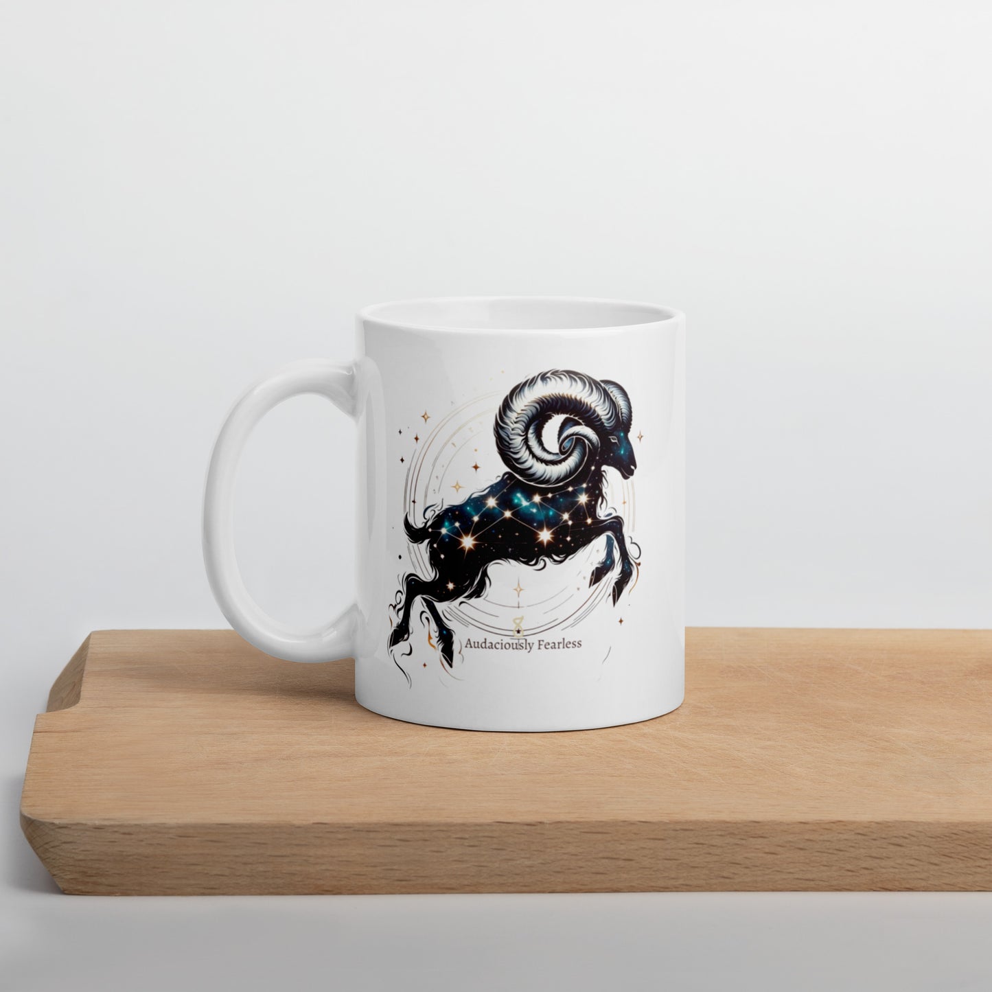 Aries Bold Ram White Glossy Mug