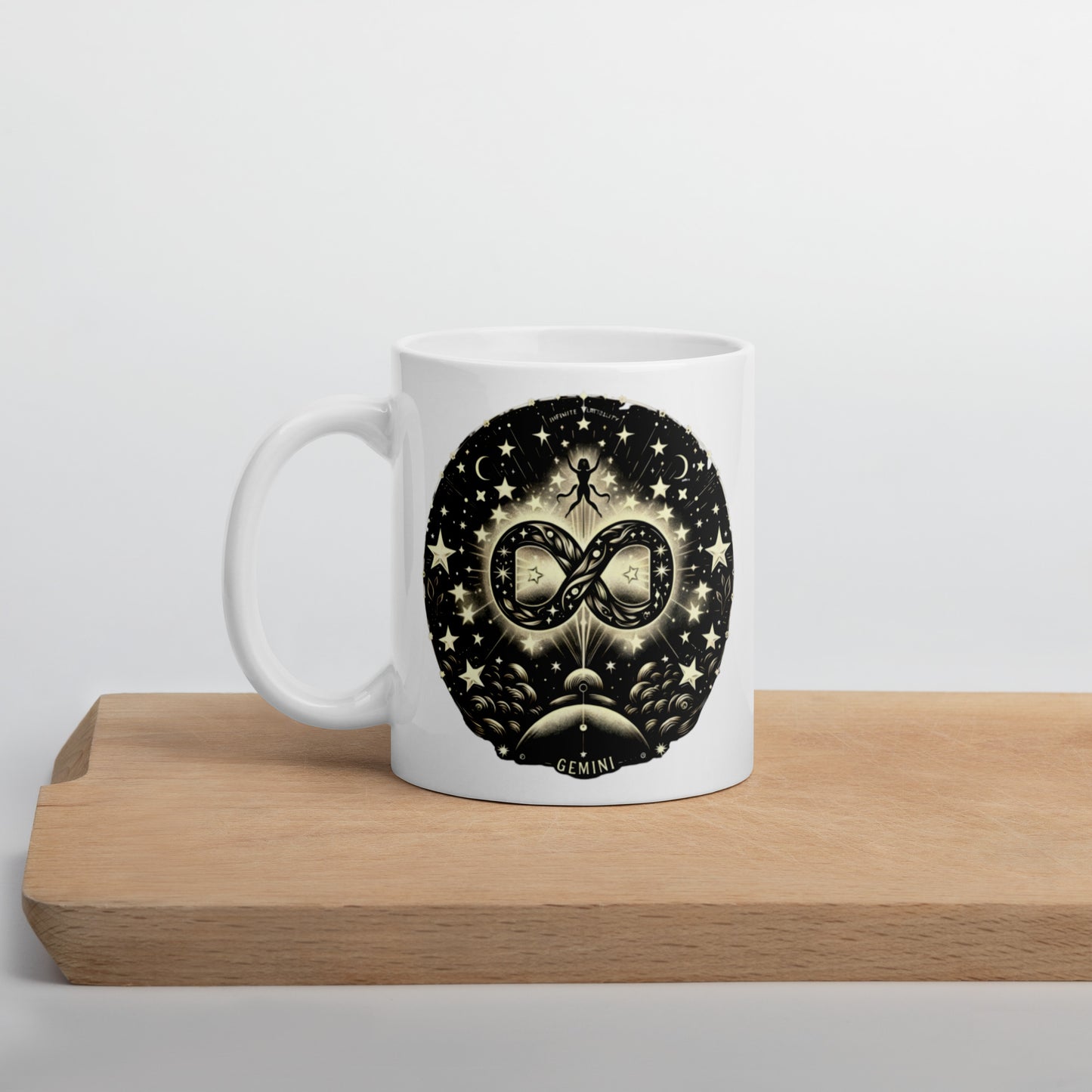 Gemini Celestial White Glossy Mug