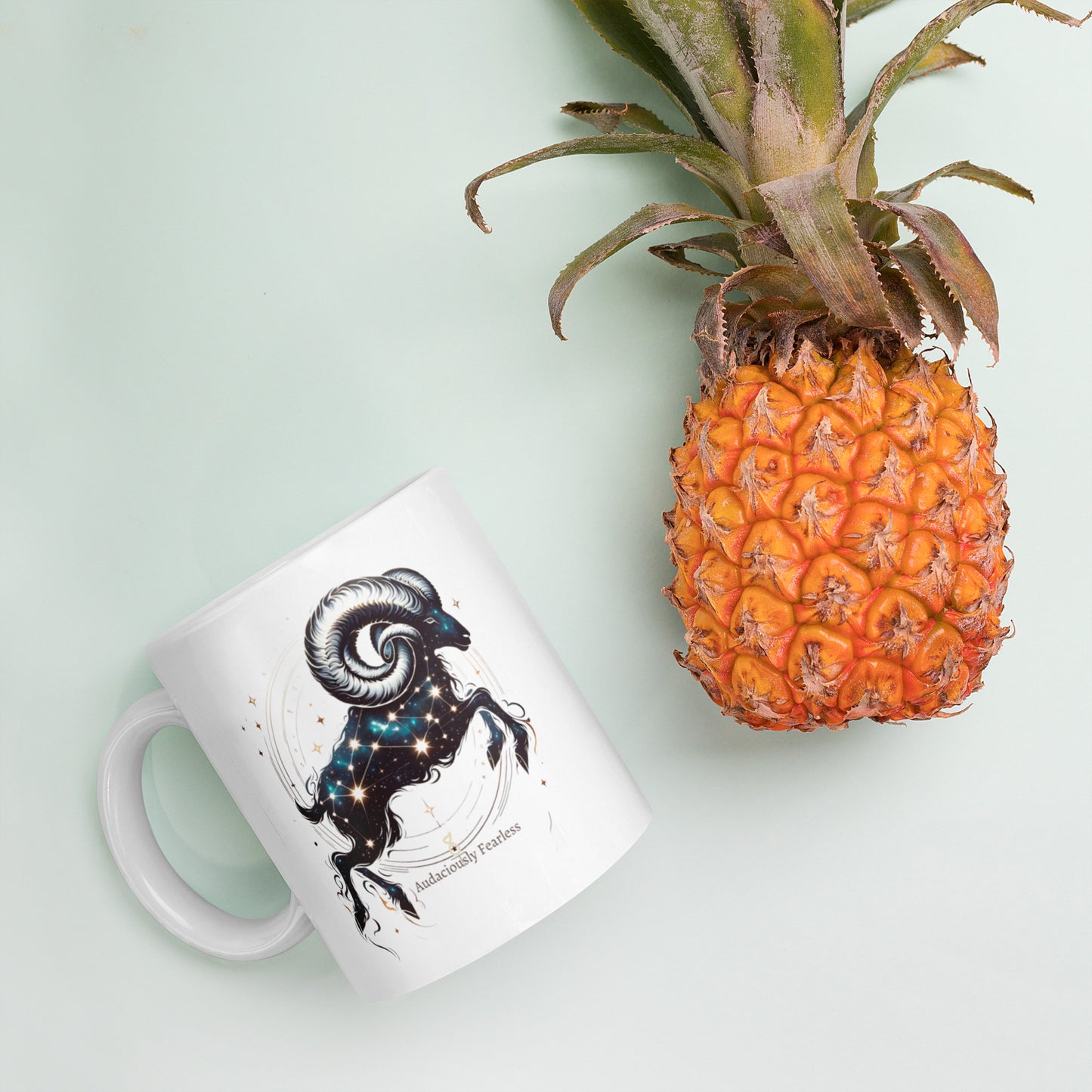 Aries Bold Ram White Glossy Mug