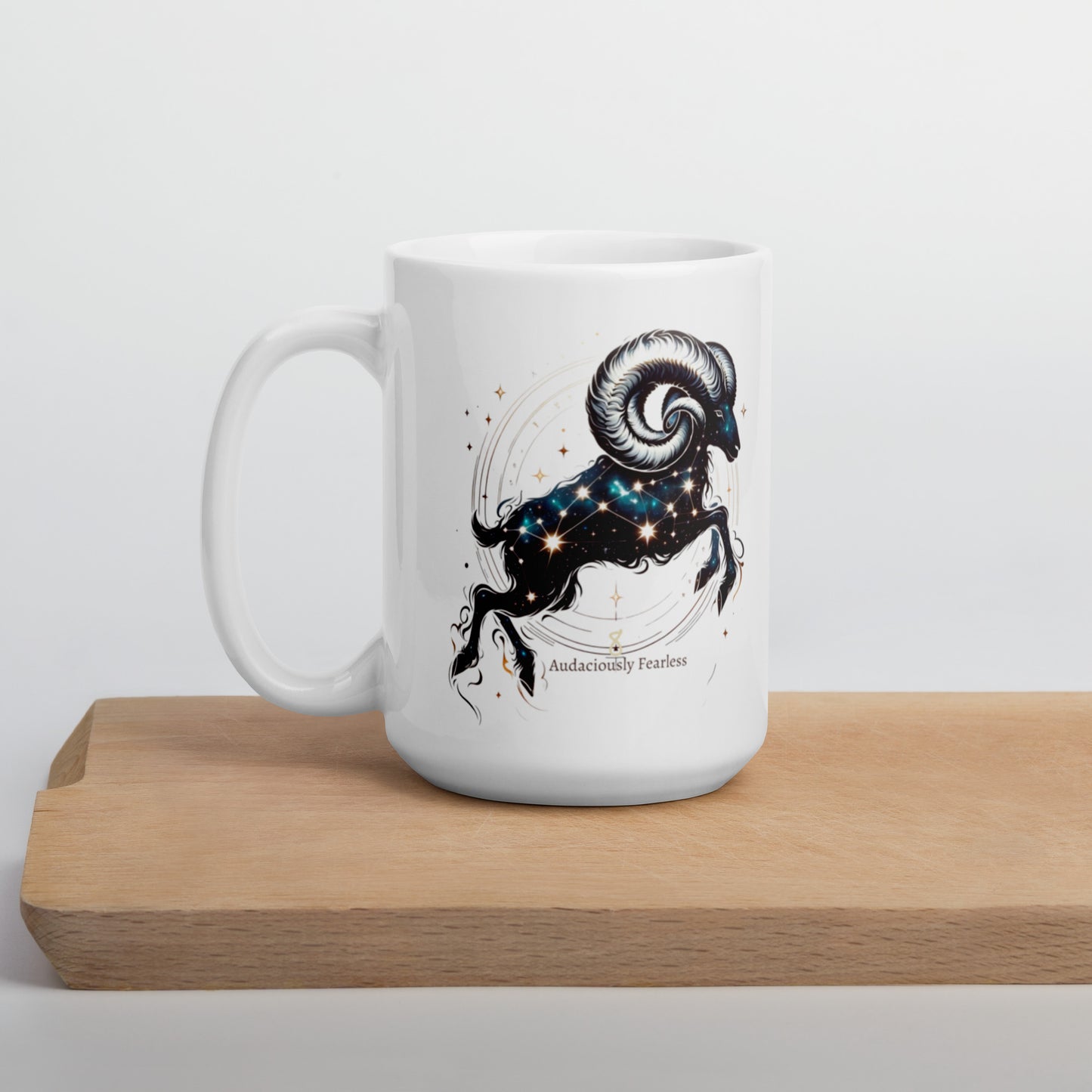 Aries Bold Ram White Glossy Mug