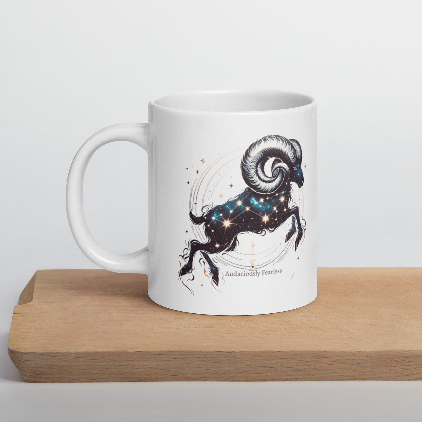 Aries Bold Ram White Glossy Mug