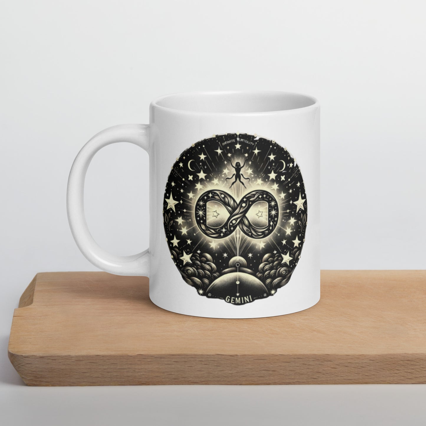 Gemini Celestial White Glossy Mug